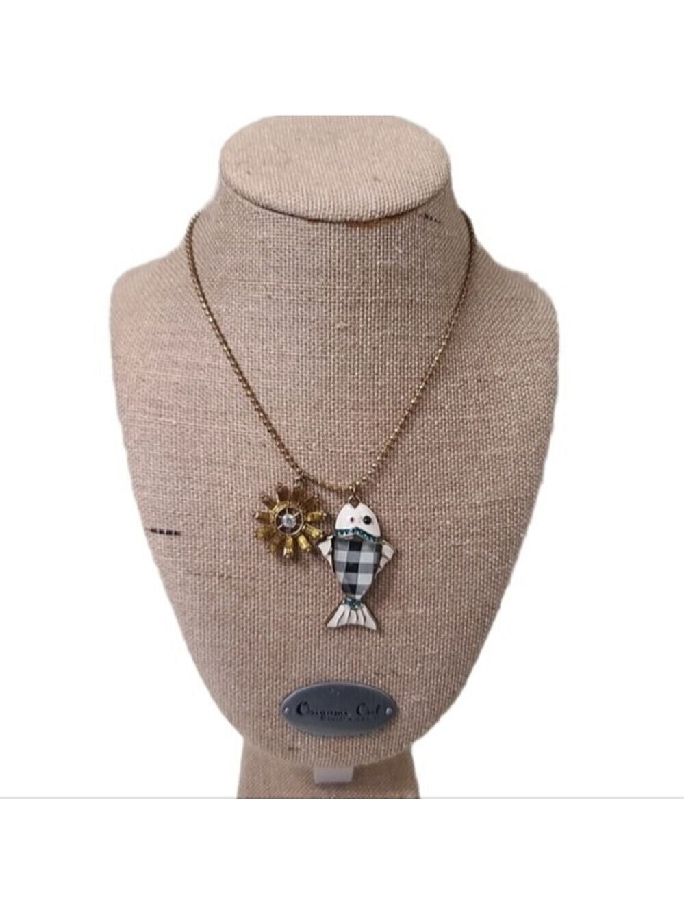 Betsey Johnson Flower & Fish Pendant Necklace